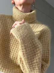 Waffle Loop roll neck sweater by Other Loops, knitting pattern MANGLER MATERIALER Knitting patterns Other Loops 