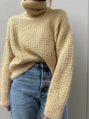 Waffle Loop roll neck sweater by Other Loops, knitting pattern MANGLER MATERIALER Knitting patterns Other Loops 