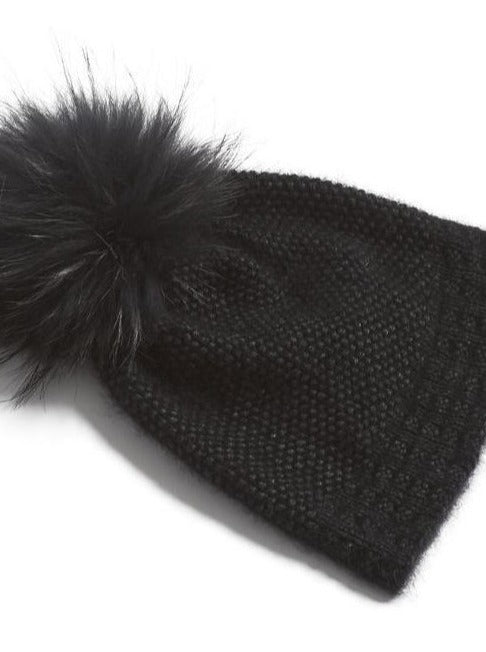 Ahhhh mink hat, soft and warm black knitted hat, made in Önling No 3 mink yarn