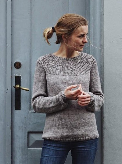 Anker's sweater - My size, designed by PetiteKnit, light grey knitted sweater