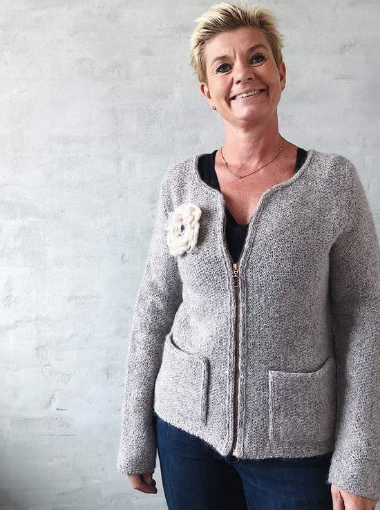 Aura cardigan or jacket, knit in Isager Jensen and Silk Mohair - Önling Nordic knitting patterns and yarn