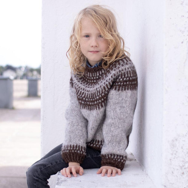 Badger sweater (junior) by Anne Ventzel, No 2 + Silk mohair kit Knitting kits Anne Ventzel 