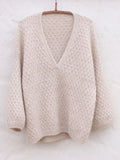 Cardi V-neck sweater by Anne Ventzel, No 16 + Silk mohair kit Knitting kits Anne Ventzel 