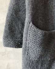 Cardigan at large needles, cozy grey cardigan with pockets - Önling Nordic knitting patterns and yarn