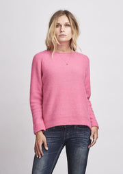 Caroline classic raglan sweater in pink, made in Önling no 1 merino wool, the back
