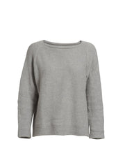 Caroline classic raglan sweater in light grey, made in Önling no 1 merino wool, the back