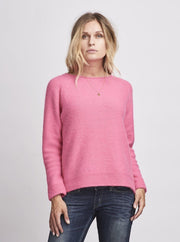 Caroline classic raglan sweater in pink, made in Önling no 1 merino wool, the front
