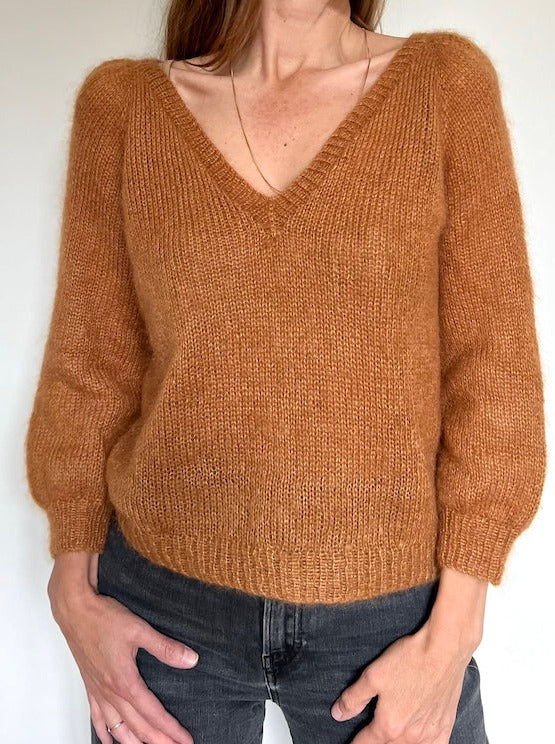Casia sweater V-neck Refined Knitwear, silk mohair kit Knitting kits Refined Knitwear 