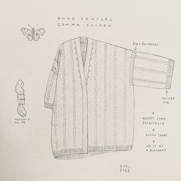 Comma Cocoon by Anne Ventzel, No 20 + Silk mohair kit Knitting kits Anne Ventzel 