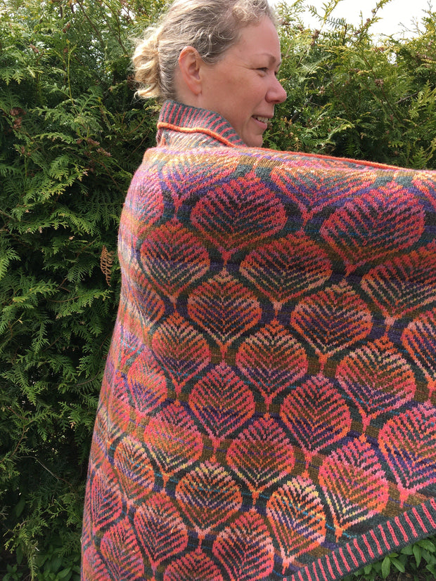 Copper Beech shawl / wrap-around by Ruth Sørensen, No 20 knitting kit Knitting kits Ruth Sørensen 