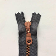 Copper zipper from Önling, 17 cm, dark grey