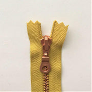 Copper zipper from Önling, 20 cm, curry yellow