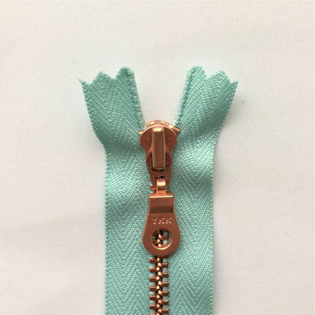 Copper zipper from Önling, 50 cm, light turquoise