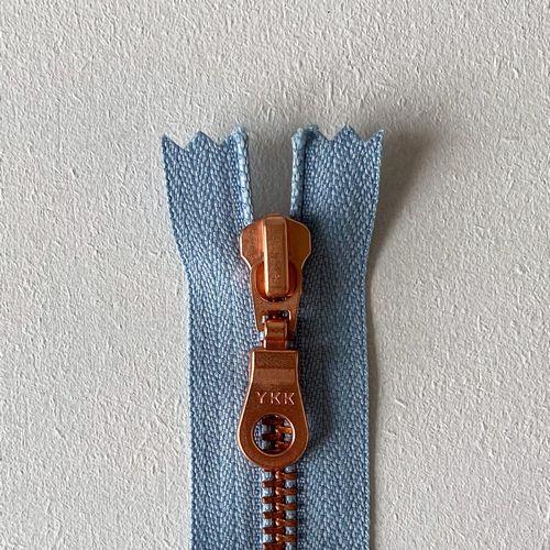Copper zipper, 50 cm - two-way separator Tilbehør Önling Light blue
