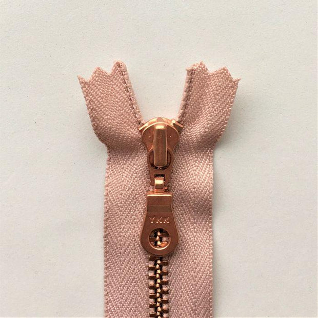 Copper zipper, 50 cm - two-way separator Tilbehør Önling Light rose