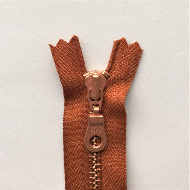 Copper zipper from Önling, 6 cm, terracotta orange