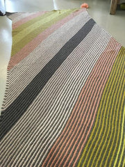 Cozy blanket with colored stripes, knitted in soft Önling No 1 merino wool