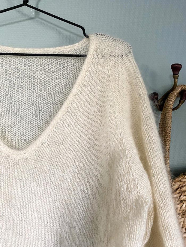 Cumulus Blouse (sweater) by Petiteknit, Silk mohair knitting kit