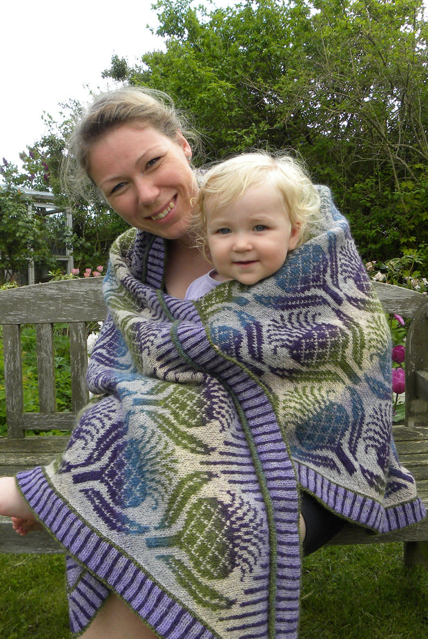 Flowers of Scotland shawl / wrap-around by Ruth Sørensen, No 20 knitting kit Knitting kits Ruth Sørensen 