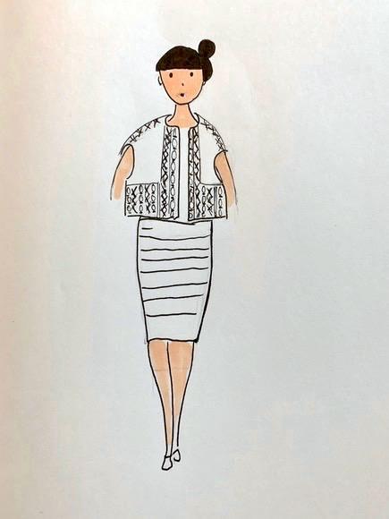 Aiko Cape, Önling Knit-A-Long 2019. design sketch