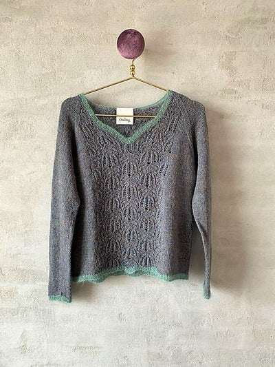 Limoncello sweater, summer knit with lace pattern in Isager yarn - Önling Nordic knitting patterns and yarn