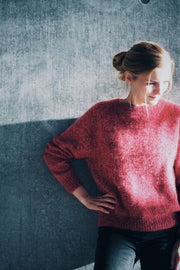 Ingen Dikkedarer sweater, red knitted sweater designed by Petiteknit 