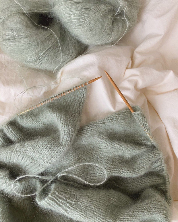 Novice Cardigan Mohair Edition from PetiteKnit, silk mohair knitting kit