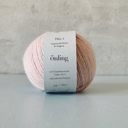 Önling No 1 is sustainable yarn made of merino wool and angora, light pink