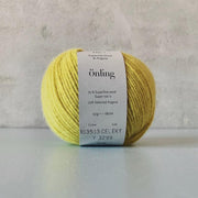 Önling No 1 is sustainable yarn made of merino wool and angora, yellow