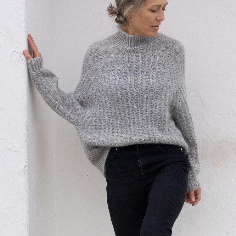 Ribbed Jumper by Anne Ventzel, No 11 + Silk mohair knitting kit