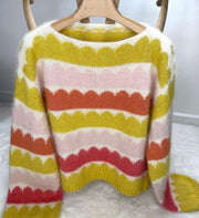 Robinia sweater by Anne Ventzel, multi color knitting kit in No 1 + silk mohair (5 col) Knitting kits Anne Ventzel 