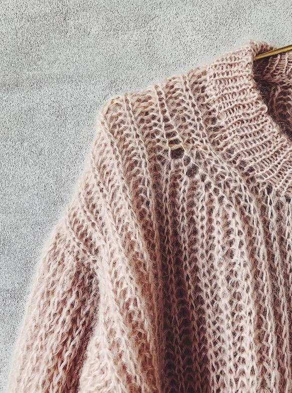 September sweater from PetiteKnit, Silk mohair knitting kit