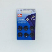 Black snap fasteners from Prym, 15 mm