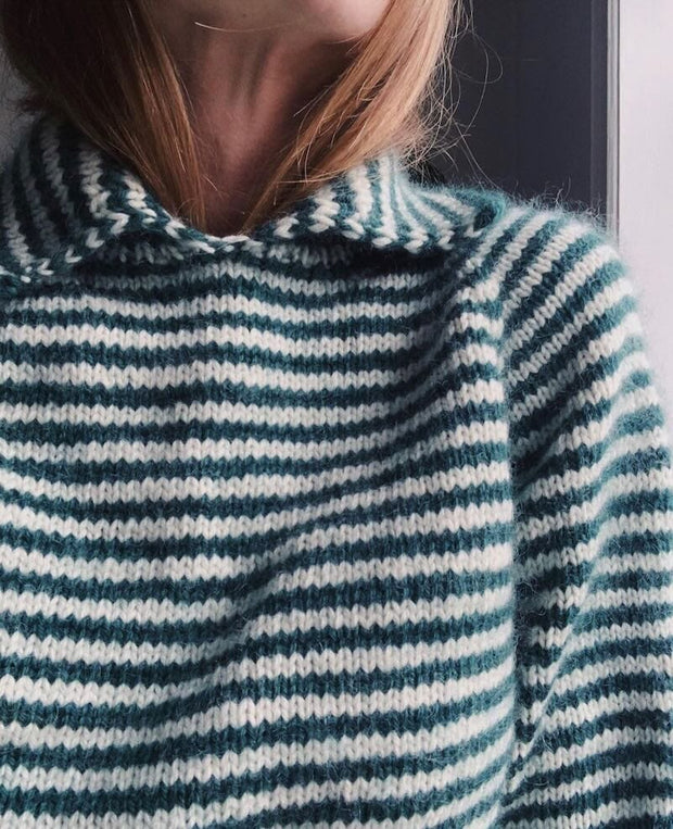 Stripe overload polo sweater by Spektakelstrik, knitting pattern Knitting patterns Spektakelstrik 