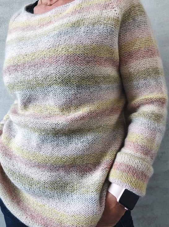 Summer in Denmark sweater, light summer knit in Isager Spinni and Silk Mohair - Önling Nordic knitting patterns and yarn