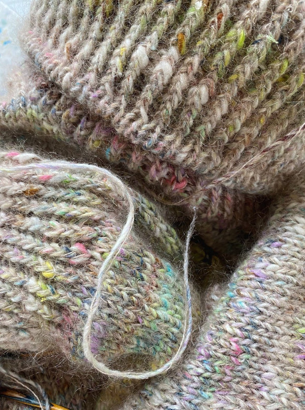 Terrazzo Sweater from PetiteKnit, No 1 + silk mohair knitting kit