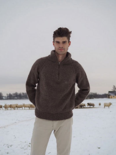 Zipper Sweater - Man - by PetiteKnit, No 1 + No 2 kit Knitting kits PetiteKnit 